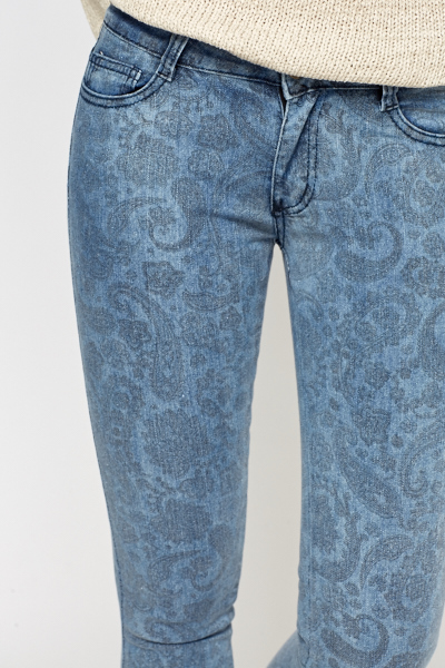 paisley print jeans