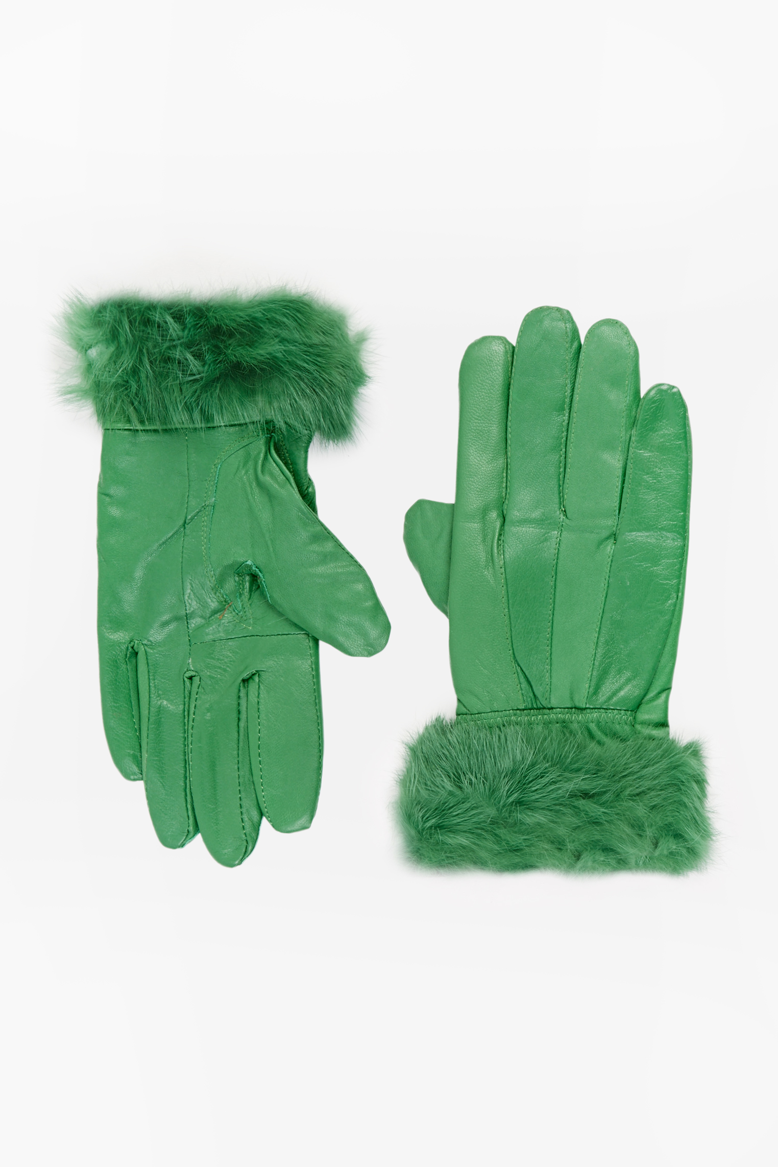 faux fur trim gloves