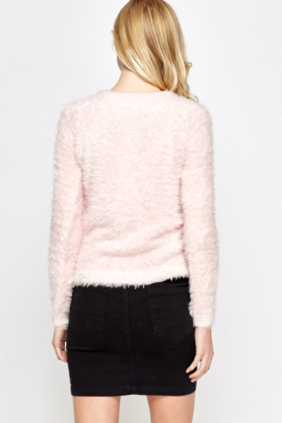 pink fluffy jumper