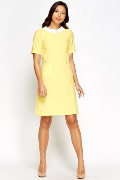 yellow shift dress