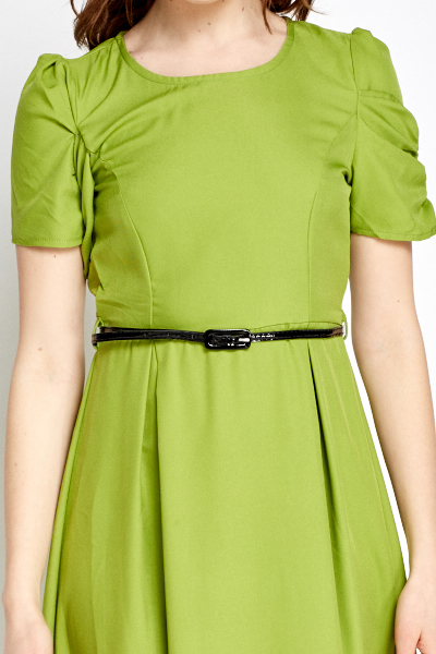 Green Belted Midi Dress - Just $6