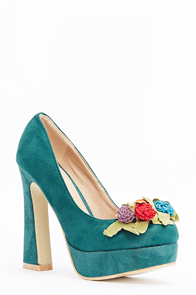 flower block heels