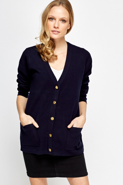 Gold Button Oversized Cardigan - Just $7