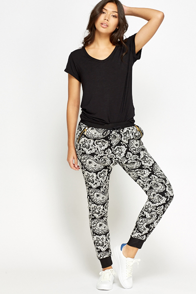 paisley print joggers