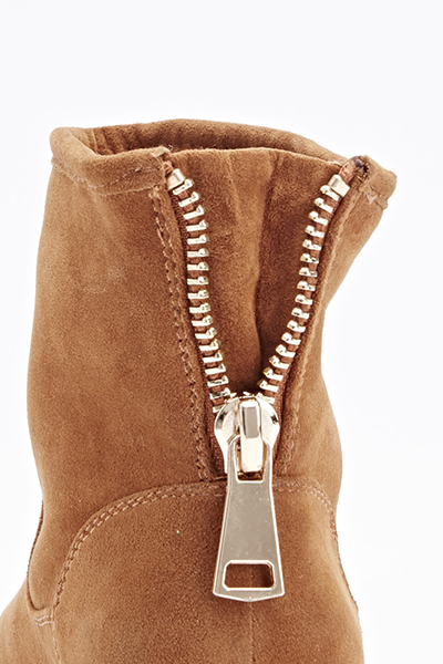 Camel Zip Back Ankle Boots - Just $7