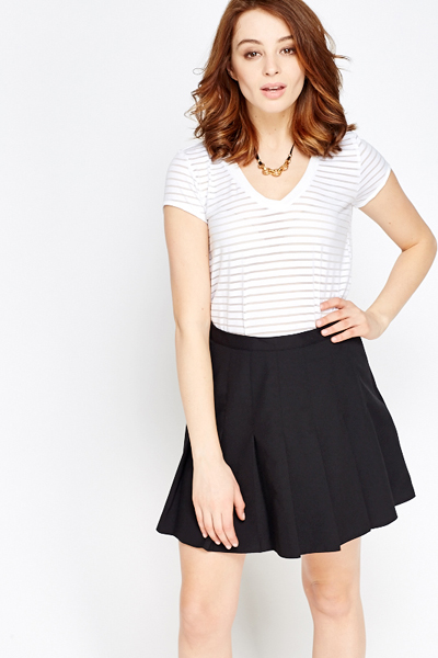 Black Pleated Mini Skirt - Just $7