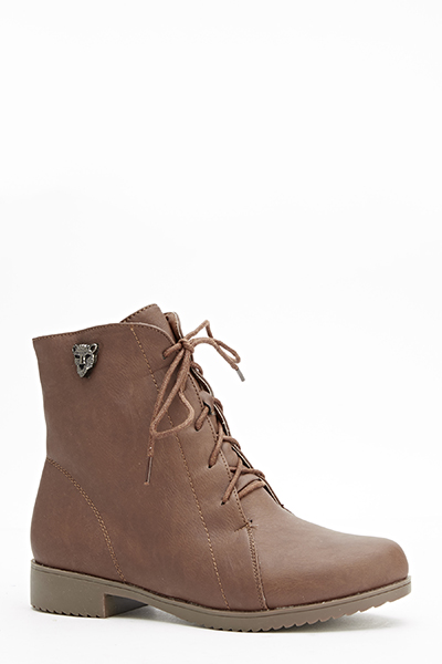 Detailed Side Lace Up Boots - Just $6