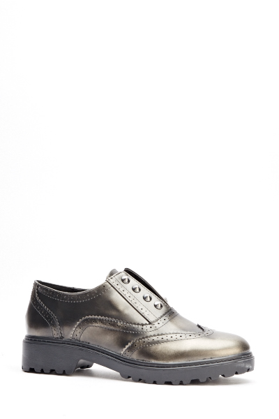 metallic brogues