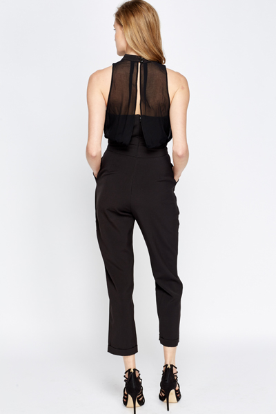 Sheer Overlay Jumpsuit - Just $7