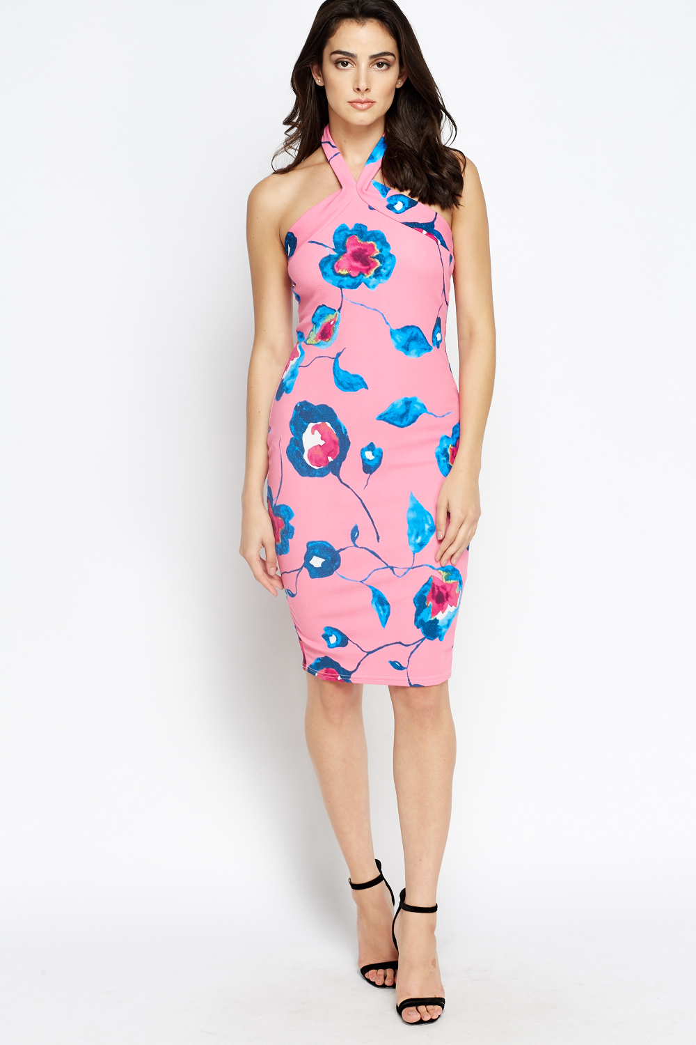 Pink Floral Bodycon Dress - Just $7