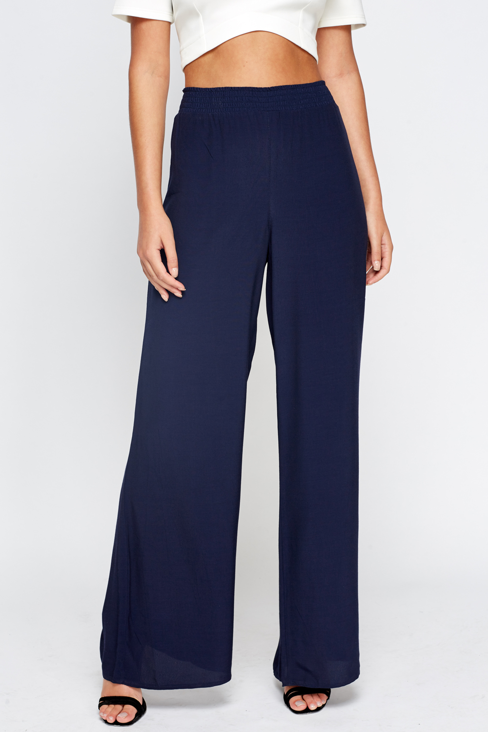 Navy Wide Leg Trousers - Just $7