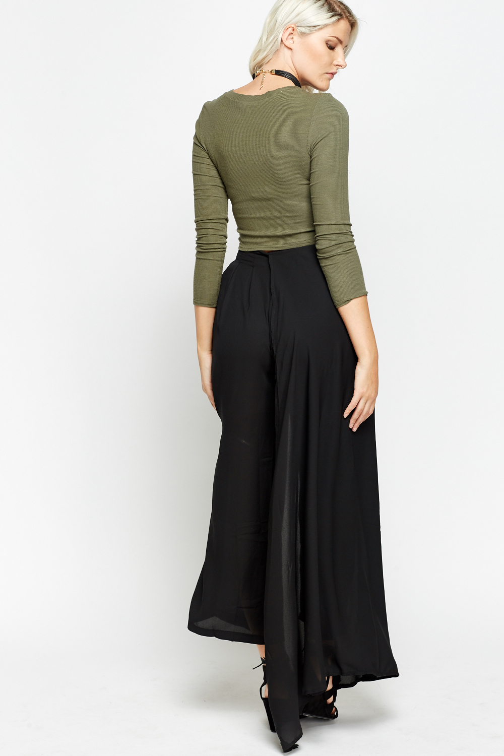 overlay palazzo trousers