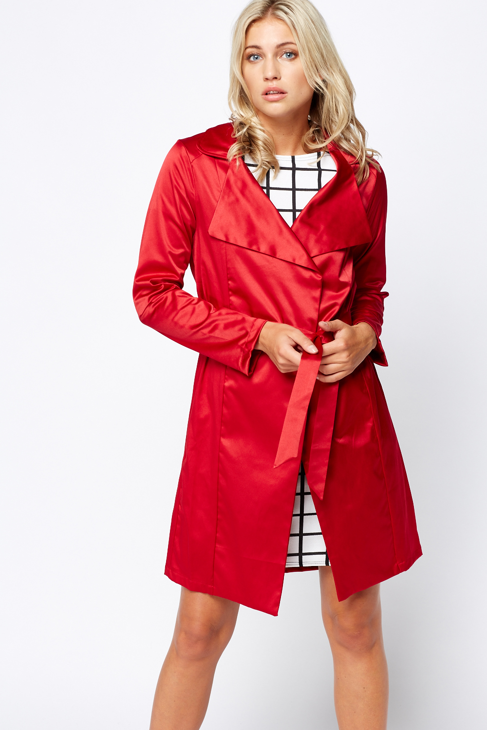 Thick Satin Trench Coat Just 7