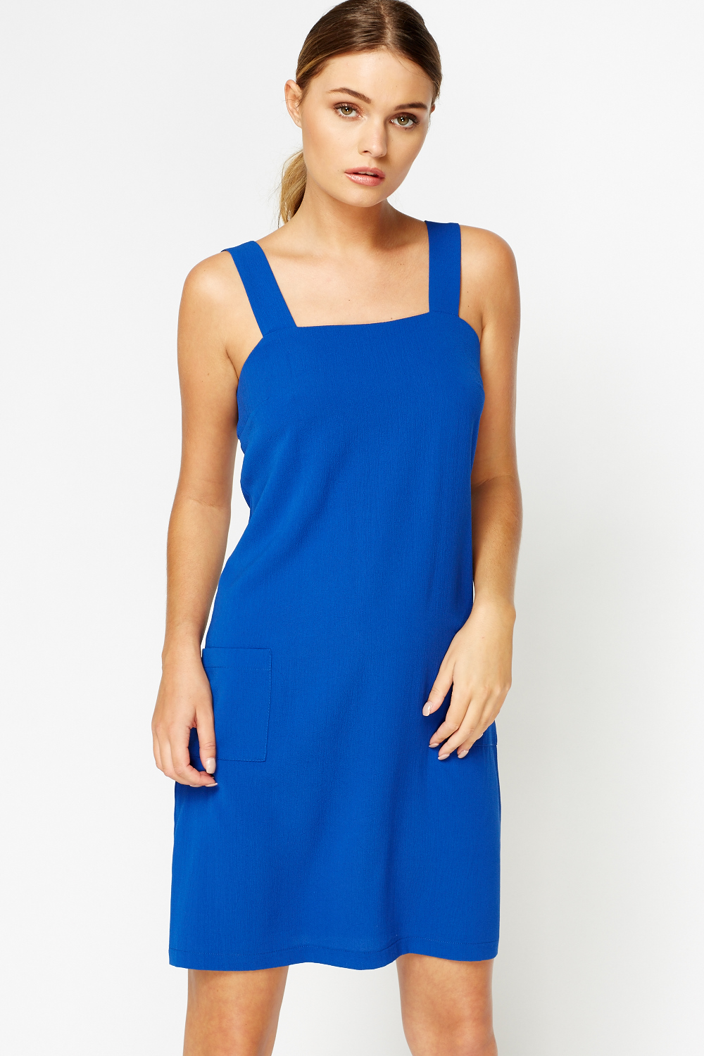 Royal Blue Pinafore Dress - Just