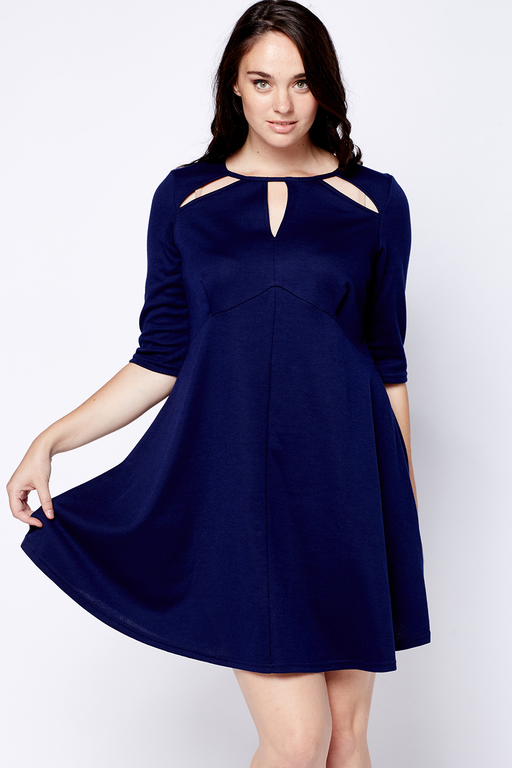 Cut Out Neck Casual Dress - Just $7