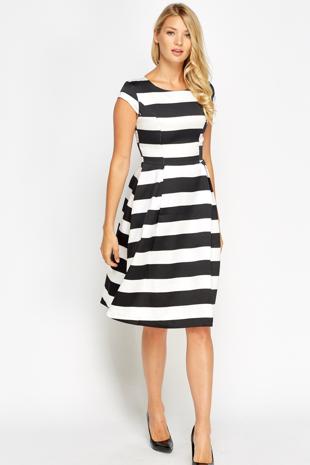 White Striped Skater Dress - Just $7