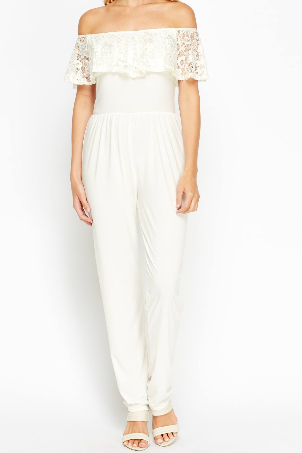 cream lace jumpsuit