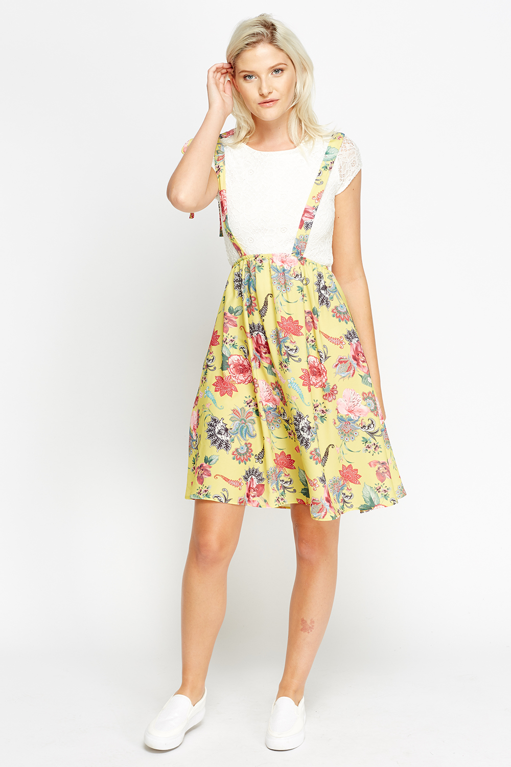 Floral Skirt Dungaree Dress Just 7