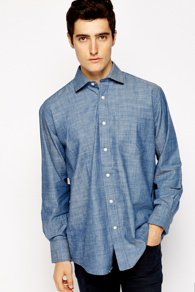 Faded Navy Cotton Shirt - Just $7