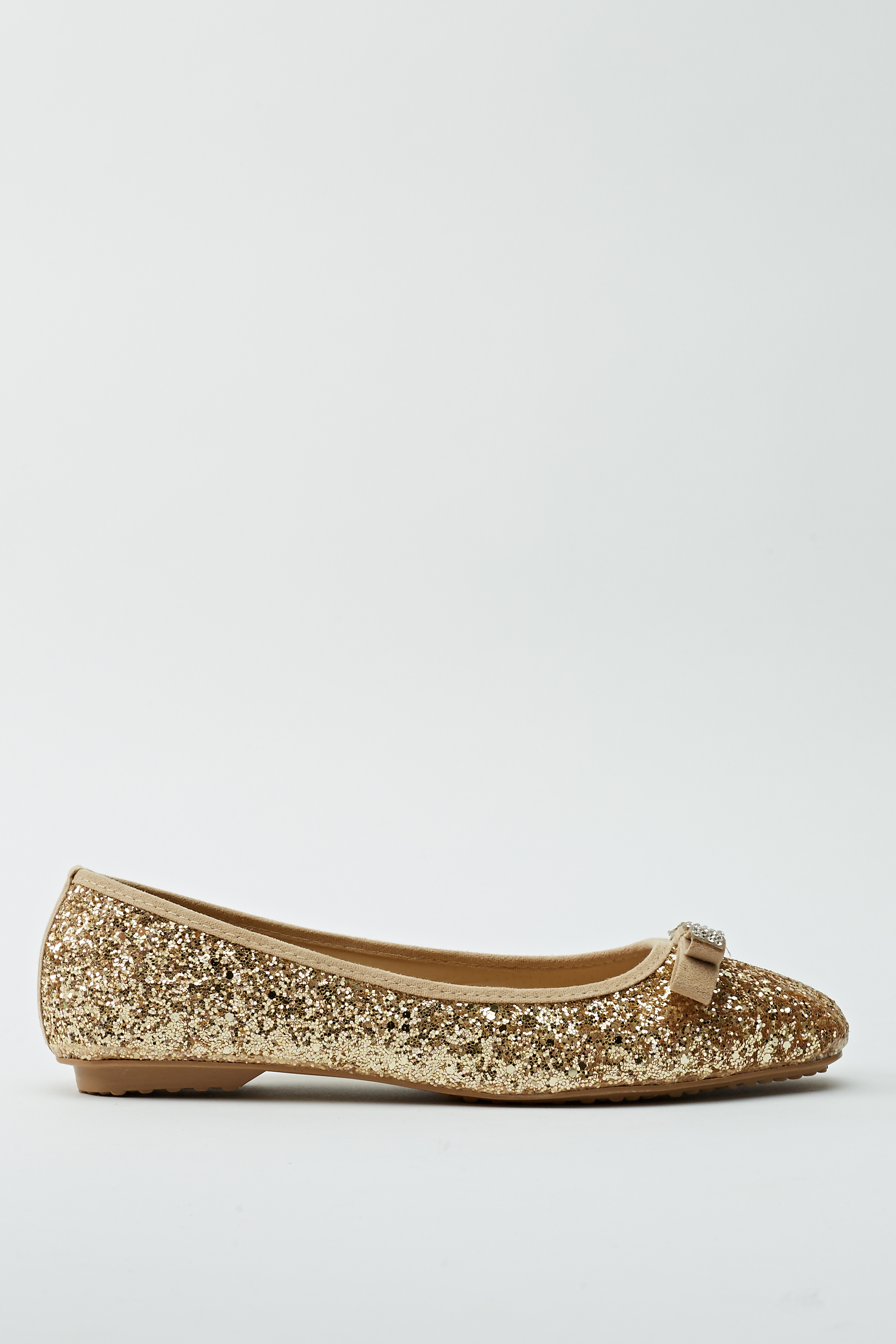 Encrusted Bow Glittered Ballerinas - Just $7