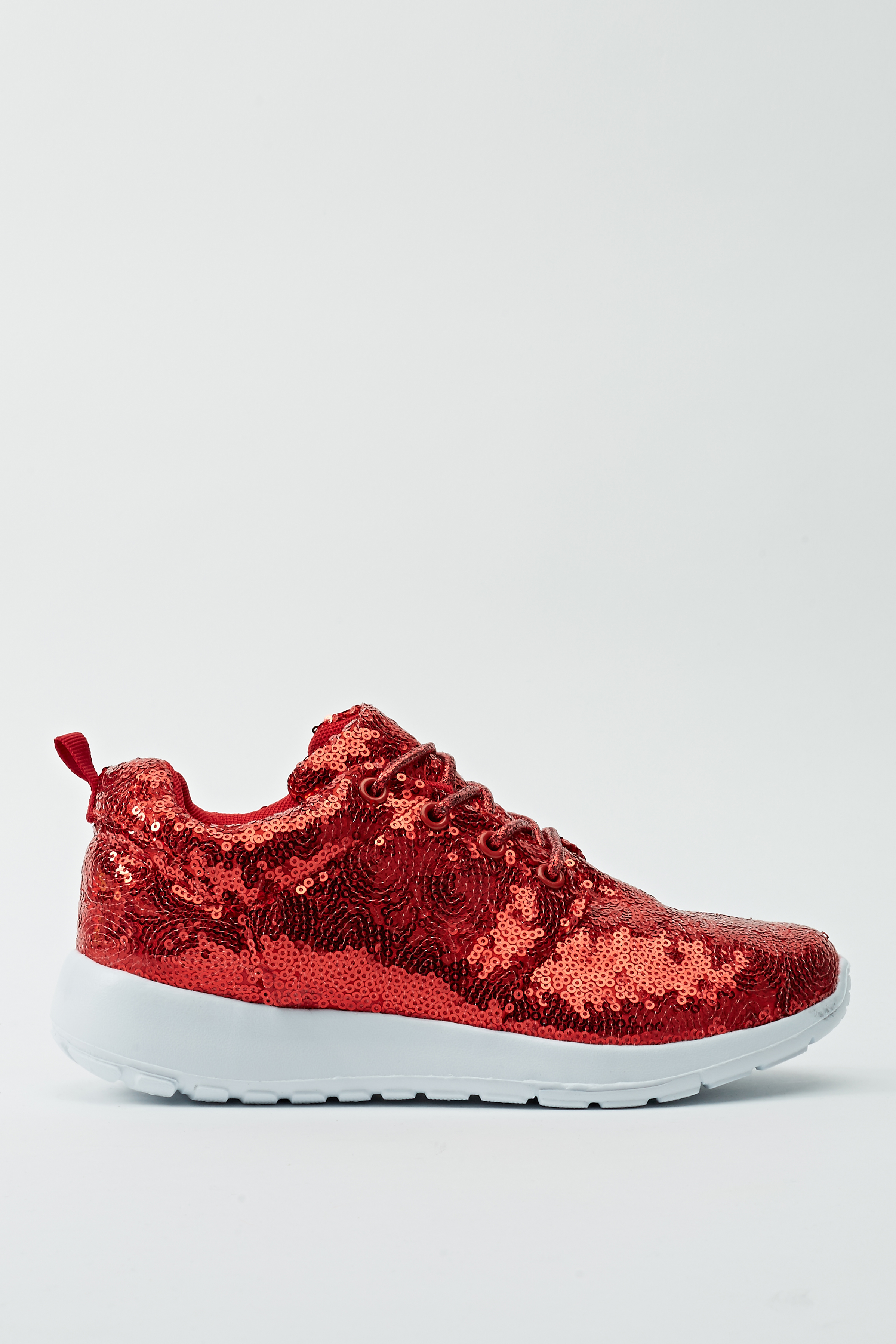red sparkly trainers