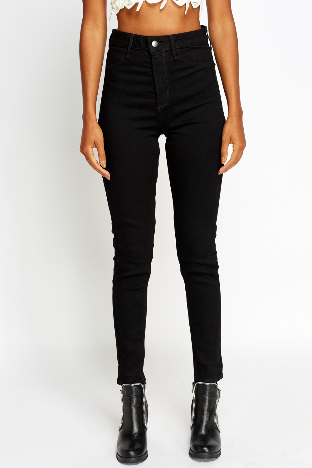 Skinny High Waisted Black Jeans - Just $7