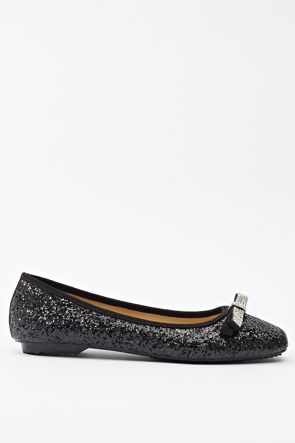 Encrusted Bow Glittered Ballerinas - Just $7