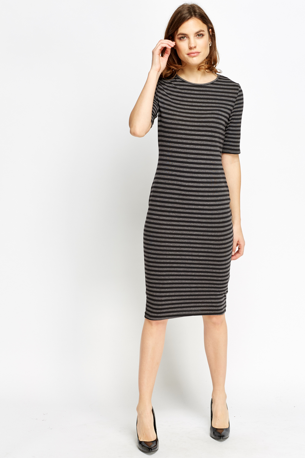 Black Striped Midi Dress - Just $7