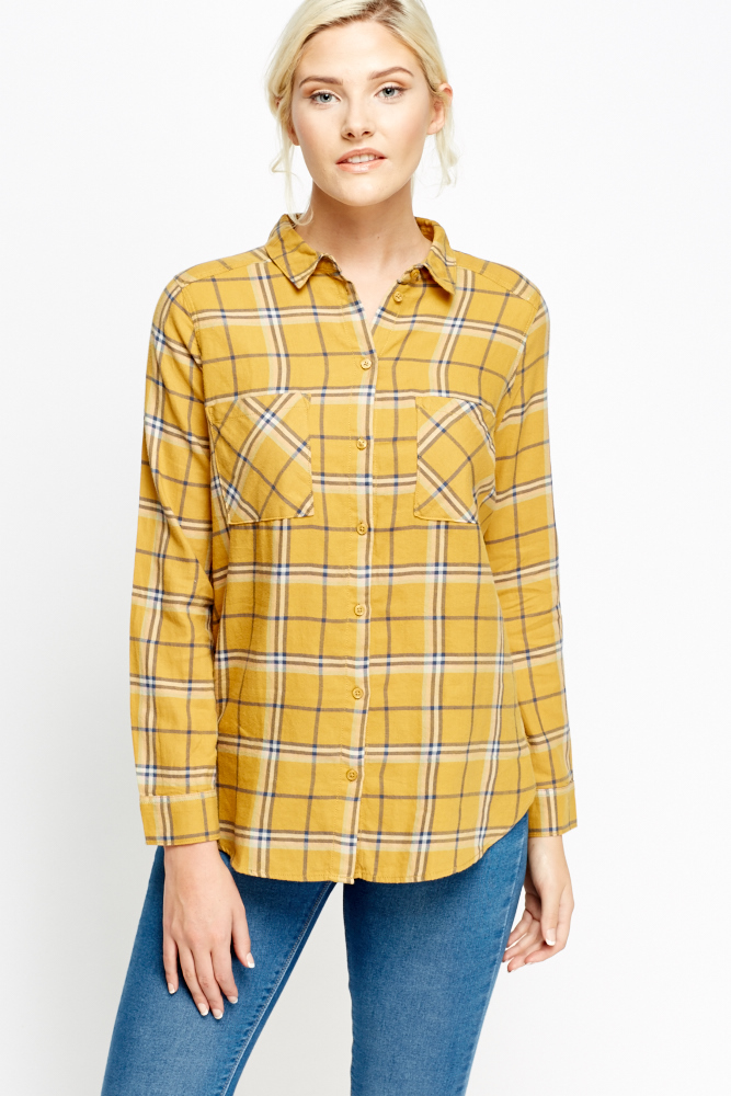 Mustard Check Shirt - Just $7