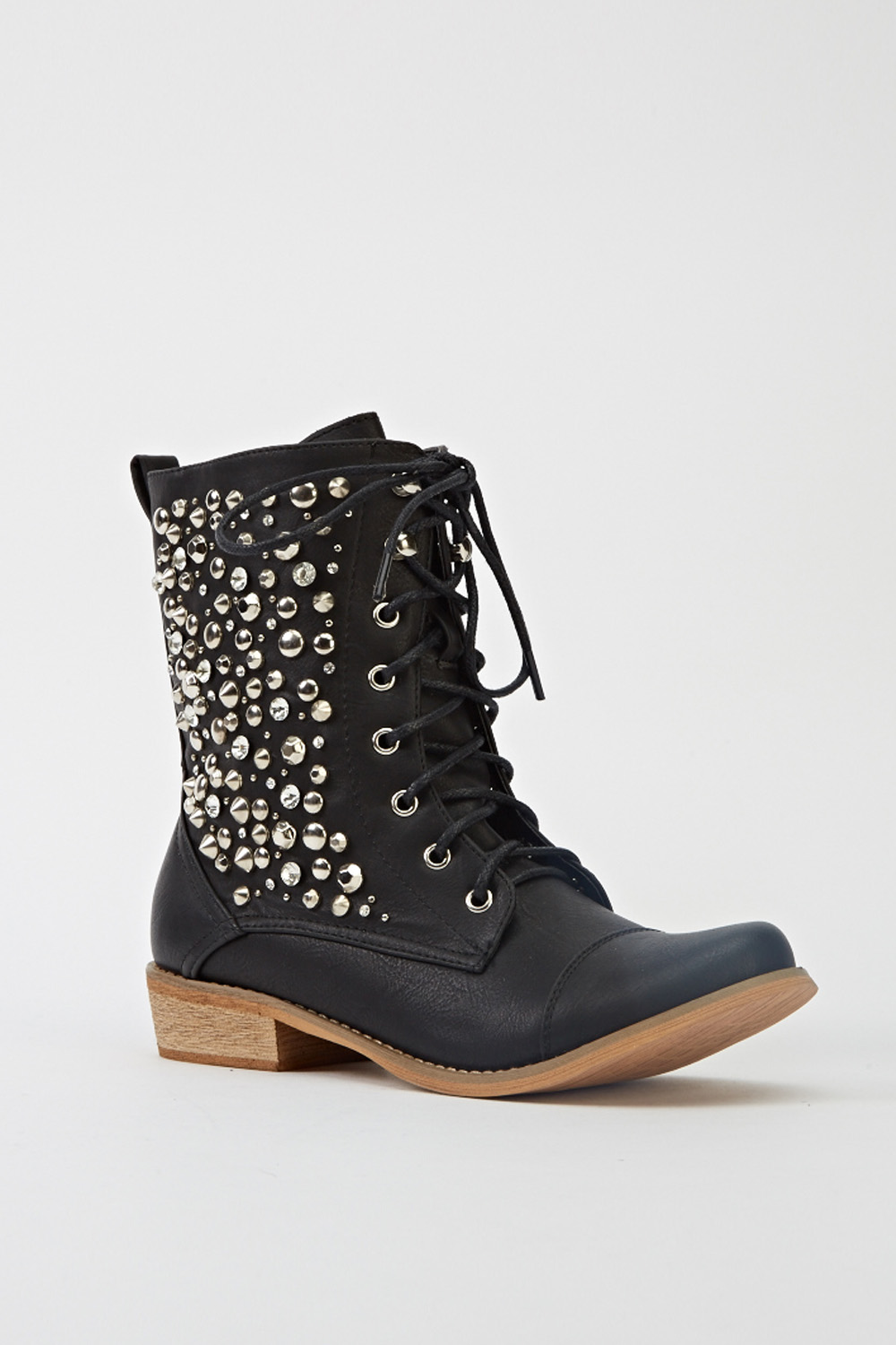 studded logging boots