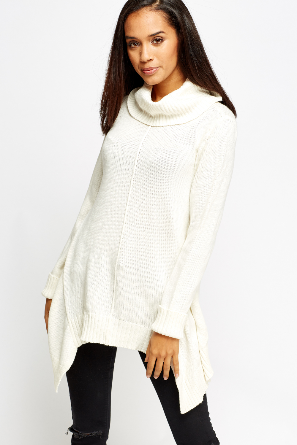 Asymmetric Side Knitted Jumper - Just $7