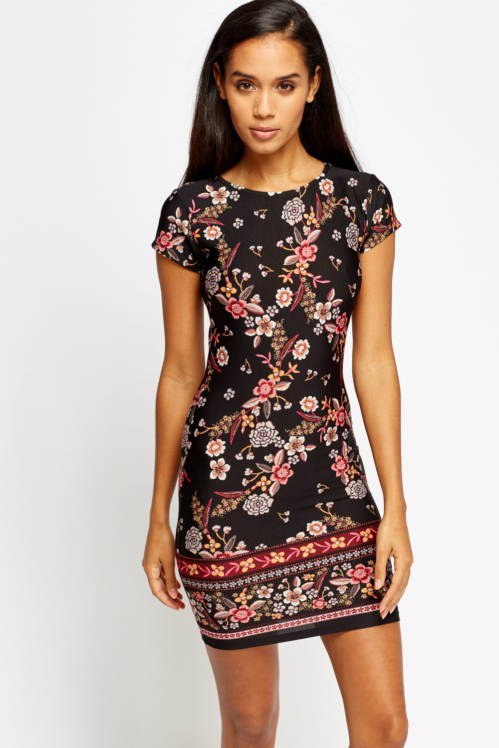 Floral Print Bodycon Dress Just 7
