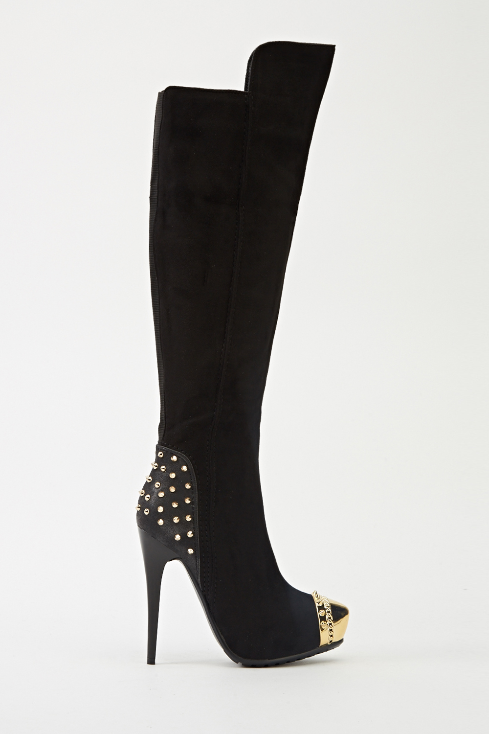 embellished thigh high boots