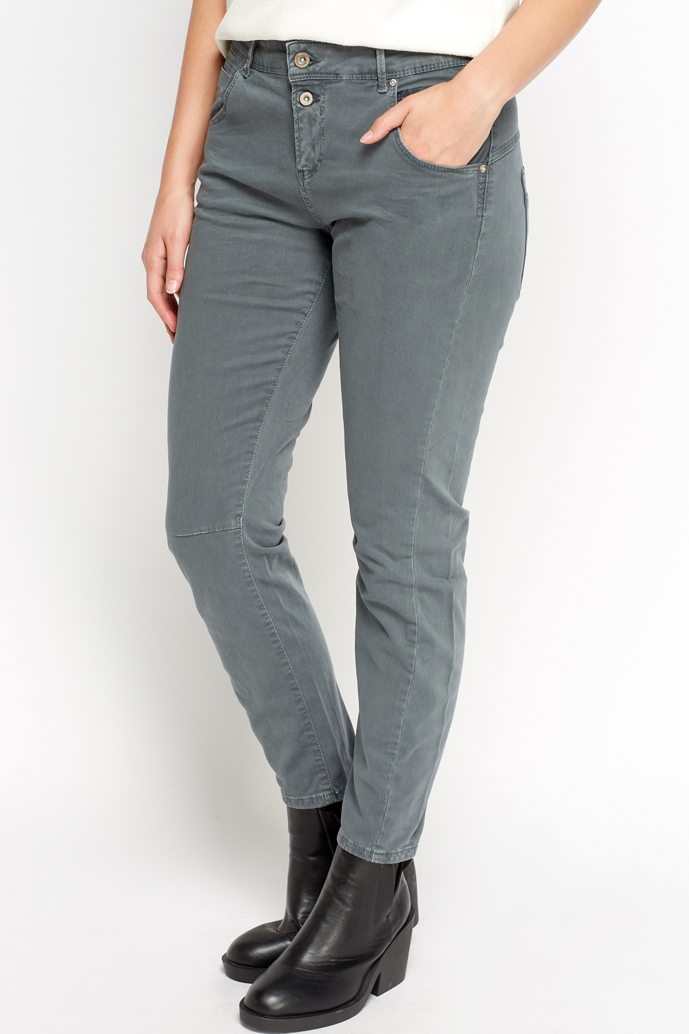 grey straight leg pants