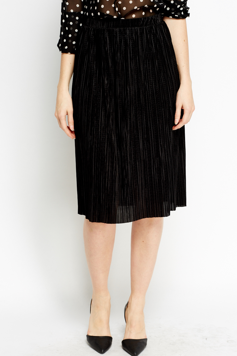 Black Pleated Midi Skirt - Just $7