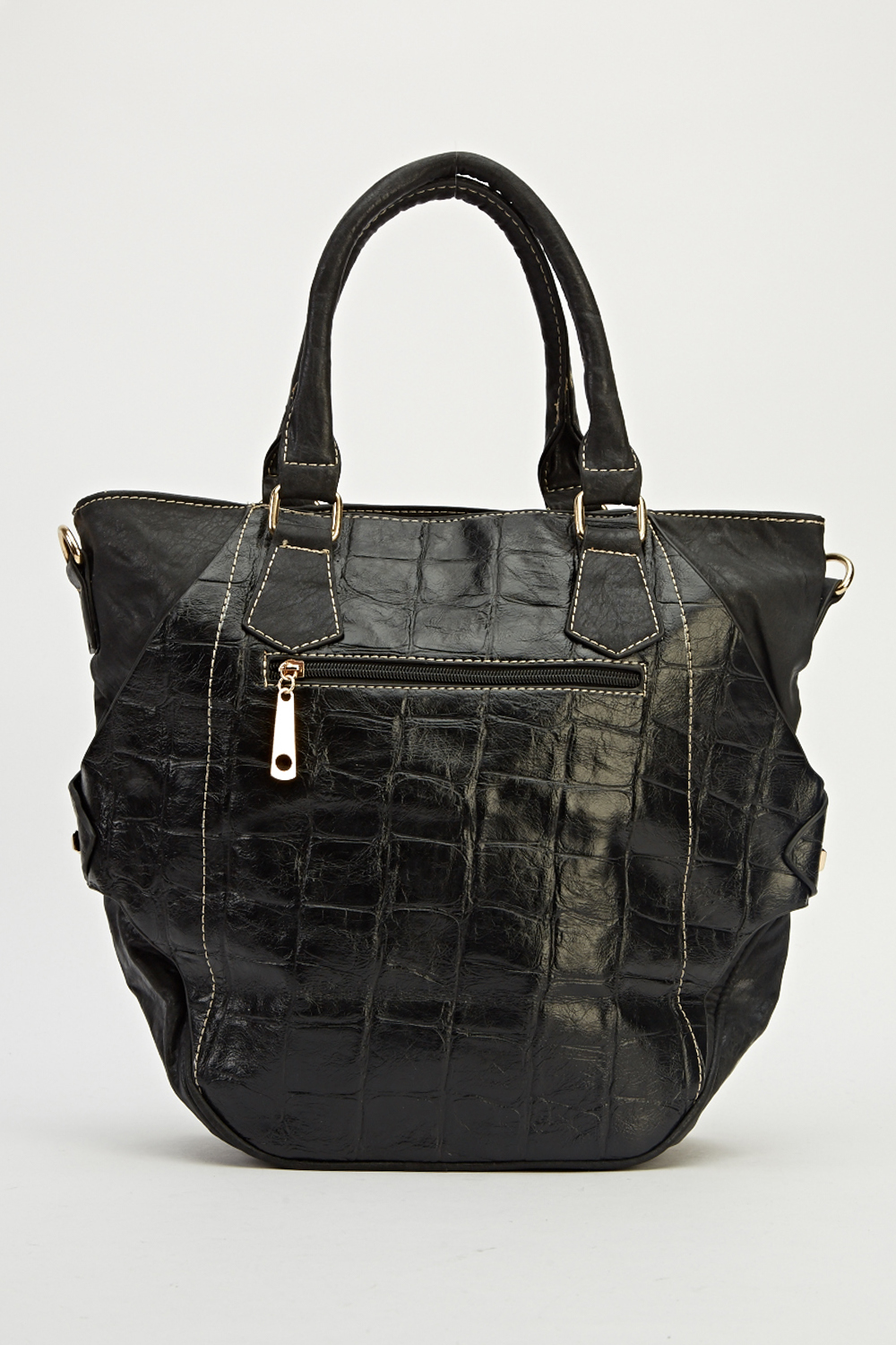 Download Black Mock Croc Handbag - Just $6