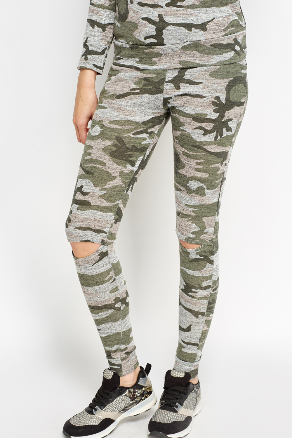 ripped knee joggers womens