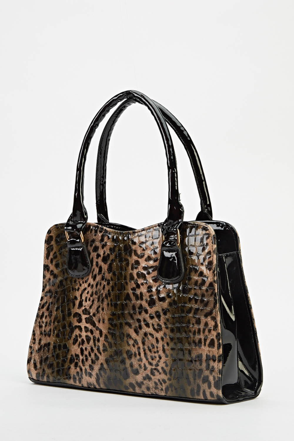 Black leopard print bag