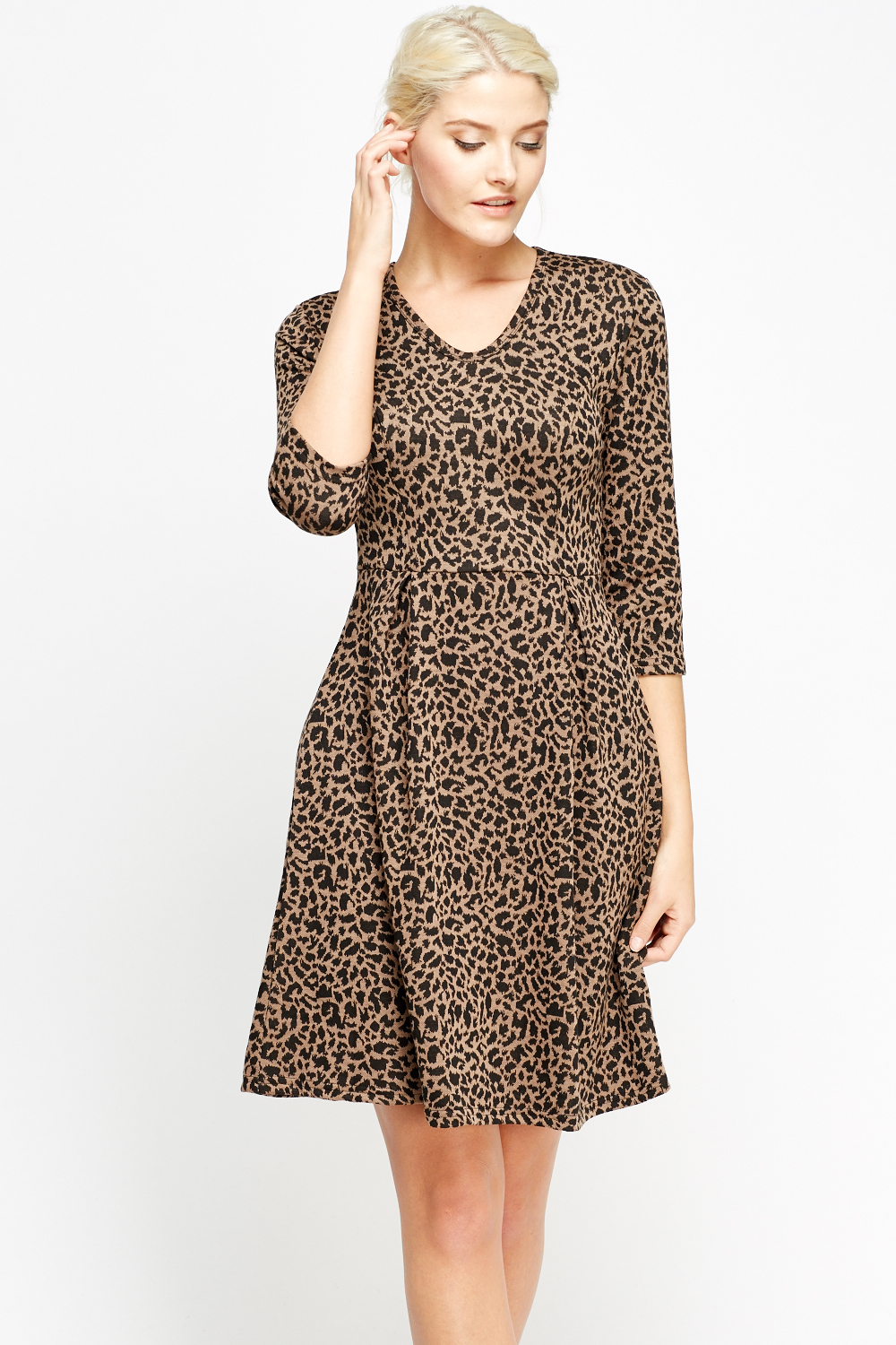 Leopard Print Skater Dress - Just $7