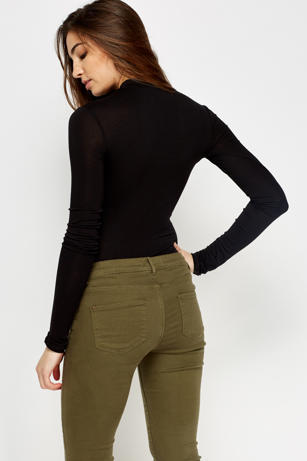 Cut Front High Neck Top - Just $7