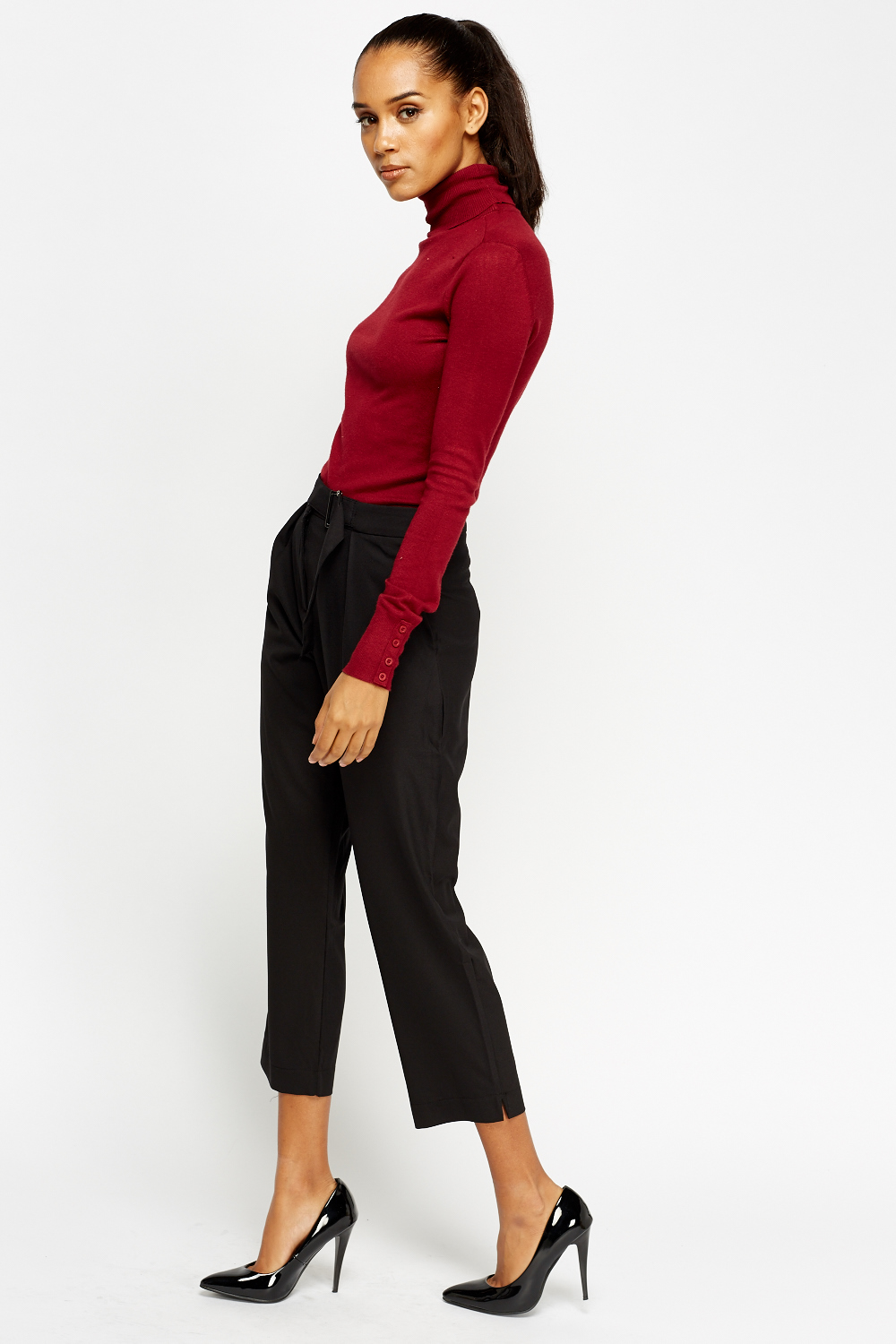 Formal Wide Leg Cropped Trousers - Just $7