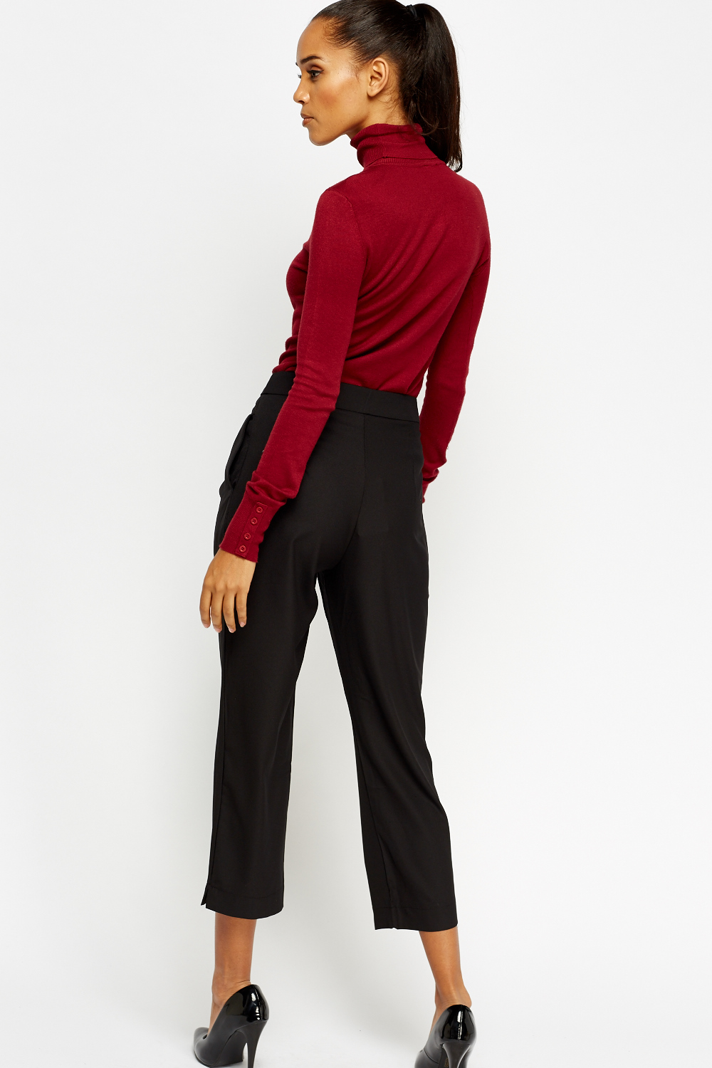 Formal Wide Leg Cropped Trousers - Just $7