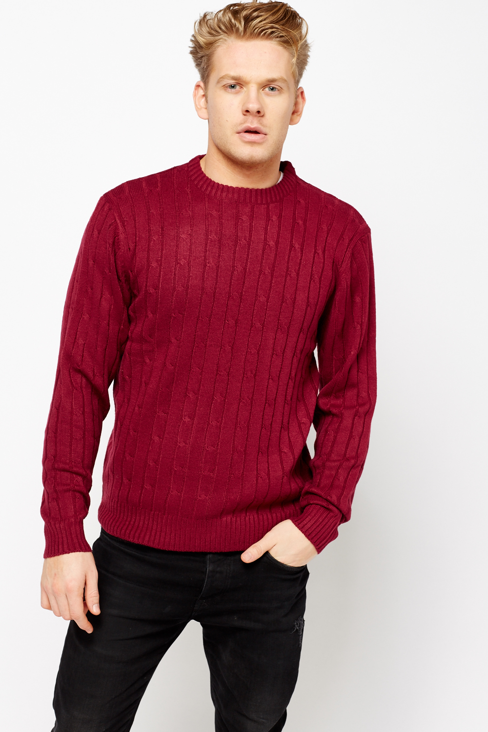 Cable Knit Mens Jumper - Just $6