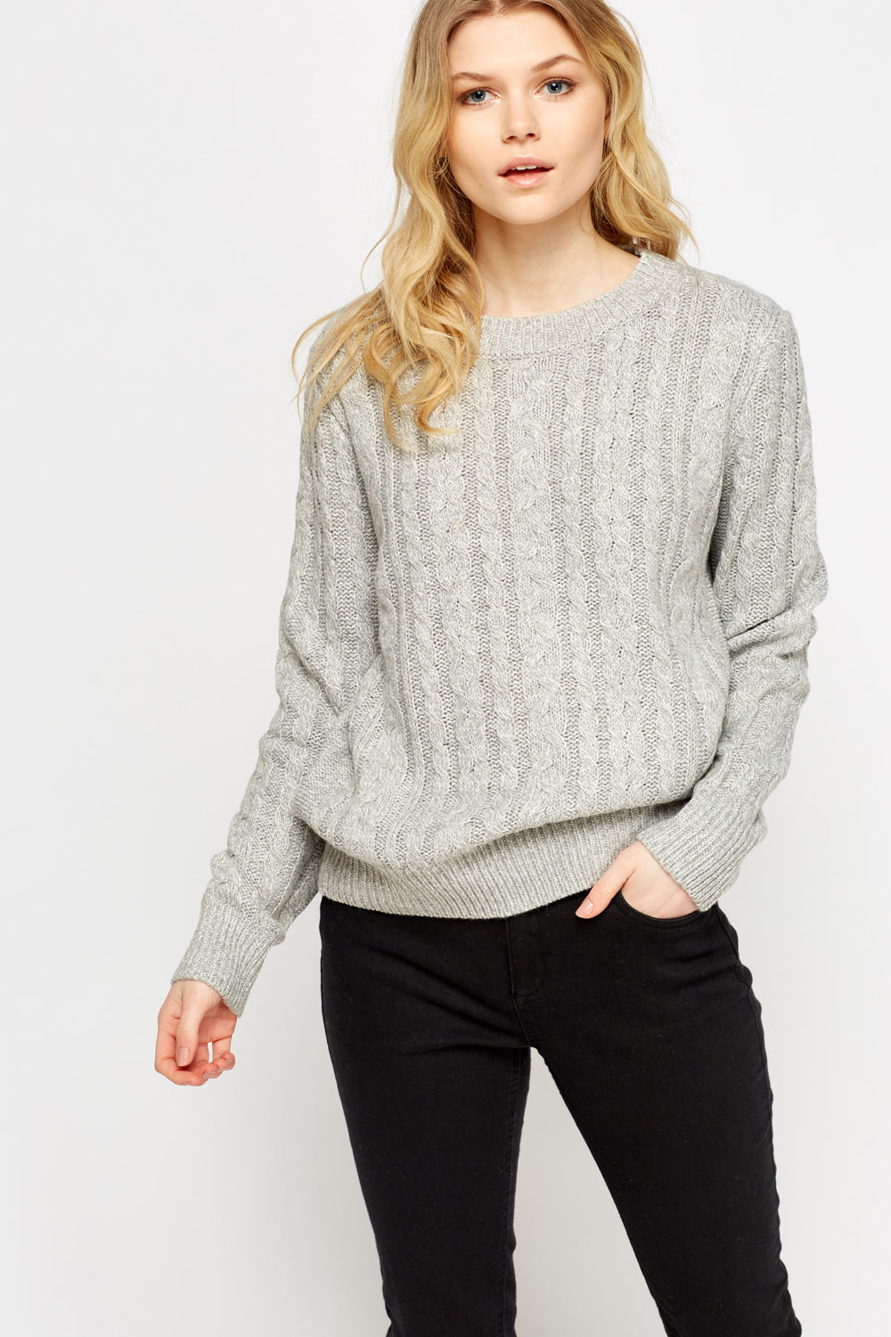 Cable Knit Ribbed Jumper - Just $7