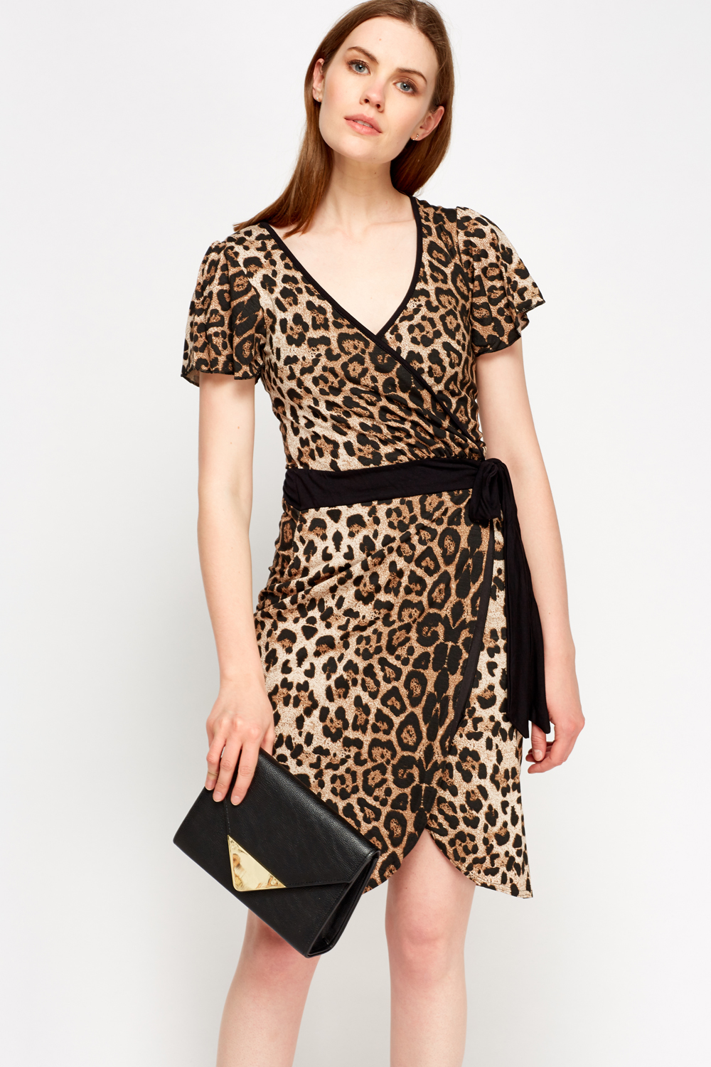 Leopard Print Wrap Dress - Just $7