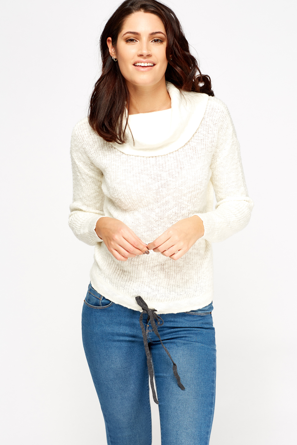 Cowl Neck Knitted Jumper Just 7