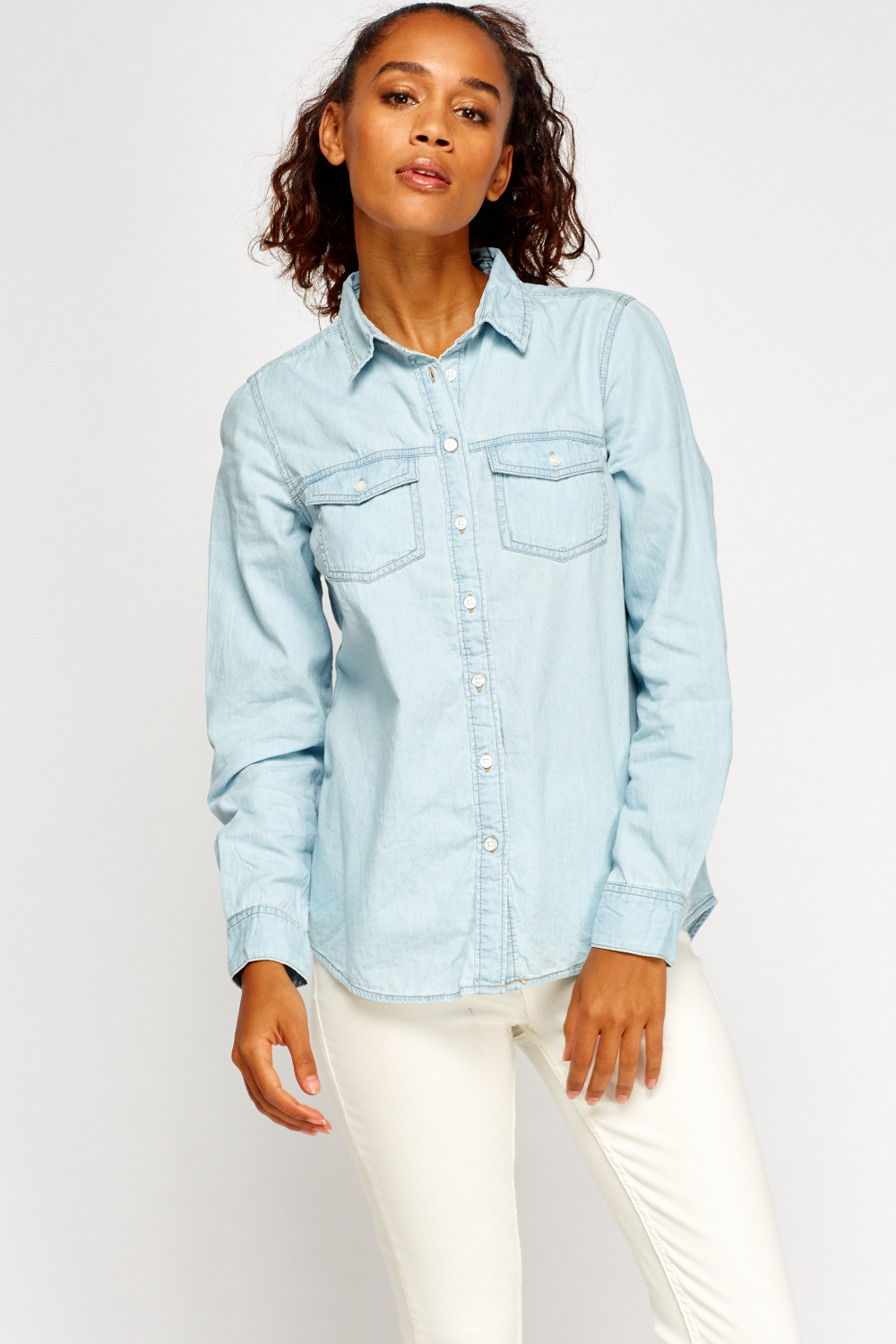 Light Blue Denim Shirts - Just $7