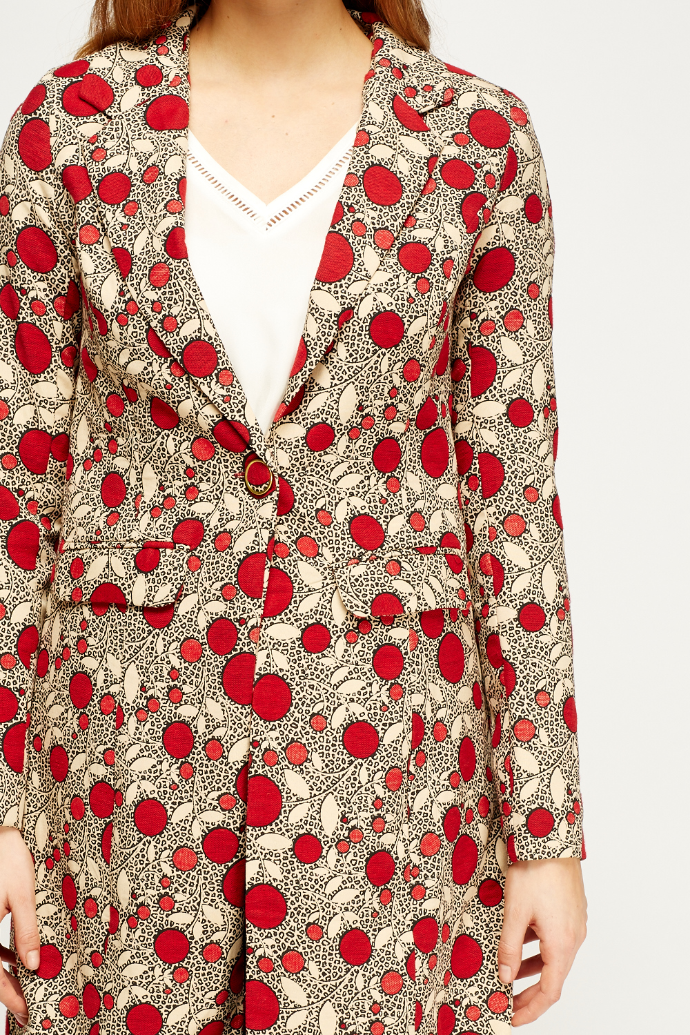 Printed Long Line Floral Jacket - Just $7