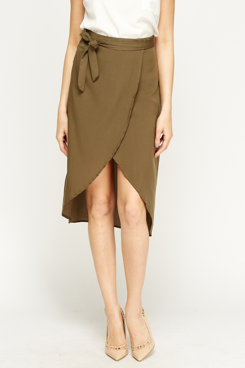 Olive Sheer Wrap Skirt - Just $3