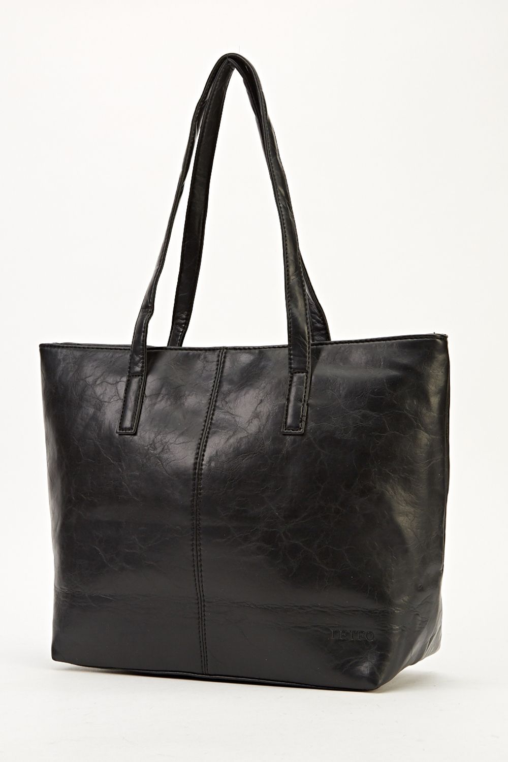 Faux Leather Black Tote Bag - Just $7